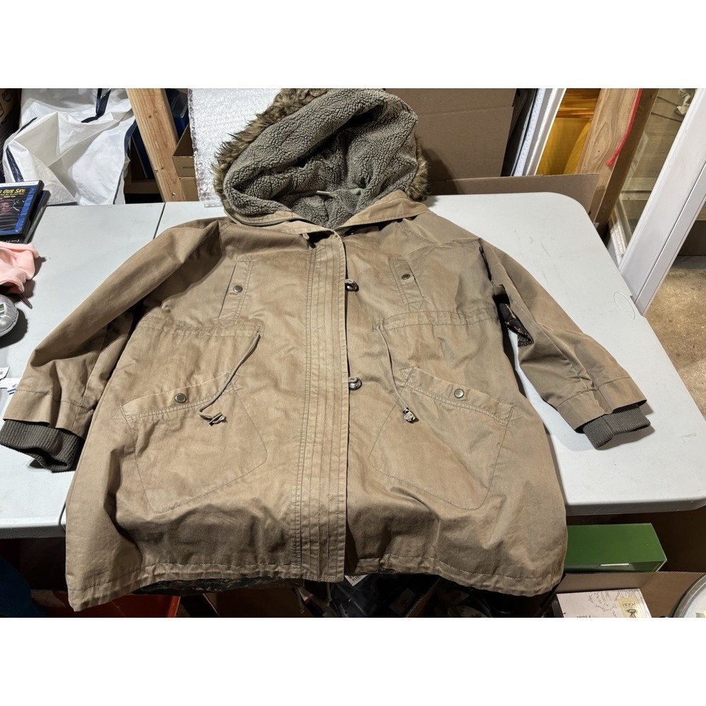 WRAP LONDON Large Brown Faux‎ Fur Hood Coat